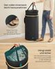 SONGMICS Wäschekorb, Wäschesammler, 90 Liter, Wäschetonne mit Deckel, Wäschesack herausnehmbar, für Waschküche, Schlafzimmer, Wohnzimmer, tintenschwarz-naturbeige Bild 3
