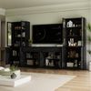 VOWNER TV-Schrank mit Bücherregalen für Fernseher bis zu 70 Zoll, 280 cm TV-Ständer (4-St) Wohnzimmer-Fernsehschrank mit gehärteten Glastüren und Einlegeböden Bild 3