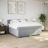 vidaXL Boxspringbett mit Matratze Hellgrau 200x200 cm Stoff 3287189 Bild 3