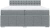 vidaXL Boxspringbett mit Matratze Hellgrau 200x200 cm Stoff 3287189 Bild 4