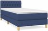 vidaXL Boxspringbett mit Matratze Blau 90x190 cm Stoff 3140823 Bild 2