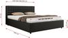 Polsterbett mit Holzlattenrost Doppelbett PAVO CLASSIC, hohe Kopfteil, Bettkasten mit Gasdruckfeder Multipocket Matratze - 200 x 200 cm - Schwarz Kunstleder - ELORI LUX Bild 4