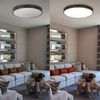 ZMH LED Deckenleuchte Schwarz Deckenlampe - Flach Küchenlampe IP44 Wasserdicht Badlampe Rund Ø28cm Flurlampe 17W Modern für Wohnzimmer Schlafzimmer Bad Flur Küche Kinderzimmer Eingang Bild 3
