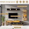 STILVORA Wohnzimmer-Set 3-teilig Wohnzimmer Möbel Set TV Schrank bis 80', Vitrine Hängeregal, (TV Wohnwand Set mit LED, TV-Schrank + Vitrine + Hängeregal, für TVs bis 80), Modulares Design,LED-Beleuchtung, flexible Aufstellung, viel Stauraum Bild 4
