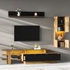 STILVORA Wohnzimmer-Set 3-teilig Wohnzimmer Möbel Set TV Schrank bis 80', Vitrine Hängeregal, (TV Wohnwand Set mit LED, TV-Schrank + Vitrine + Hängeregal, für TVs bis 80), Modulares Design,LED-Beleuchtung, flexible Aufstellung, viel Stauraum Bild 3