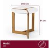 HOOZ Beistelltisch Bambus Sofatisch rund – Couchtisch Set Wohnzimmer Weiß-Natur Ø 50 cm (Einzelteil, 1-St, bestehend aus einem Kaffeetisch), Stilvoller Satztisch aus Bambus für Wohnzimmer und Schlafzimmer Bild 3