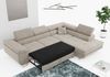 Ecksofa L-Form Couch mit Schlaffunktion und Verstellbare Kopfstützen - GUSTAW - Beige Stoff - Rechts Bild 2