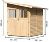 Karibu Gartenhaus Wandlitz 2 Anlehnhaus 19mm naturbelassen Bild 3