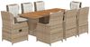vidaXL 9-tlg. Garten-Essgruppe mit Kissen Beige Poly Rattan 3262794 Bild 2