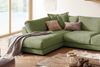KAWOLA Sofa MADELINE Wohnlandschaft U-Form Cord olivgrün Longchair rechts 86 x 224 x 425 cm Bild 4