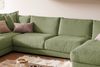 KAWOLA Sofa MADELINE Wohnlandschaft U-Form Cord olivgrün Longchair rechts 86 x 224 x 425 cm Bild 5
