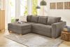 Ecksofa-Dauerschläfer Federkern Couch seitenverkehrt Bettkasten Cord Braun Taupe Bild 5