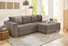 Ecksofa-Dauerschläfer Federkern Couch seitenverkehrt Bettkasten Cord Braun Taupe Bild 2