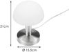 Kleine Tischlampe WARIN mit Glasschirm Weiß per Touch dimmbar, Höhe 21cm Bild 4