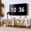 TV-Schrank mit 4 Türen in Weiß und Holzoptik, 175x38x50 cm, Natur/Weiß Bild 2