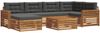 vidaXL Outdoor-Sofagarnitur mit Kissen 7 pcs Natur und Anthrazit 3373787 Bild 2
