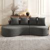 4-Sitzer Sofa B 240 x T 109 x H 60 cm aus Leinenstoff mit Becherhaltern Bild 4