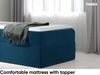 MEBLINI Kinderbett mit Bettkasten MINO 3 100x200 Links – H3/Blau Samt Gepolstert Einzelbett mit Matratze - Polsterbett mit Stauraum - Bett mit Kopfteil – Stauraumbett Bild 4