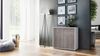 Vladon Sideboard Ben, Kommode mit 2 Türen und 2 Schubladen, Weiß matt/Eiche Nordic (79 x 74 x 36 cm) Bild 2
