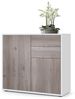 Vladon Sideboard Ben, Kommode mit 2 Türen und 2 Schubladen, Weiß matt/Eiche Nordic (79 x 74 x 36 cm) Bild 4