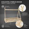ML-DESIGN Spielbett Hausbett Tipi Zeltbett inkl. Lattenrost Bodenbett Kinder Himmelbett, Abenteuerbett mit Rausfallschutz Zelt Bett Kiefer Kinderhaus Natur Bild 3