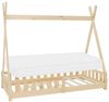 ML-DESIGN Spielbett Hausbett Tipi Zeltbett inkl. Lattenrost Bodenbett Kinder Himmelbett, Abenteuerbett mit Rausfallschutz Zelt Bett Kiefer Kinderhaus Natur Bild 4