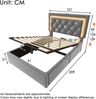 Polsterbett 90x200 cm aus Samt mit LED-Lichtleiste, USB- und USB-C-Anschluss, Bettkasten, ohne Matratze Bild 5