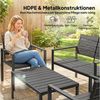Outsunny Sitzgruppe HDPE Lamellendesign wetterfest Outdoor, (Set, 4-tlg, 1 Tisch, 2 Sessel, 1 Zweisitzer), für Garten Balkon Schwarz Bild 4