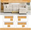 i@home Ecksofa 3-Sitzer-Sofa, Ecksofa mit Stauraum, L-förmiges Ecksofa, mit abnehmbarem Fußhocker und 2 Kissen, Beige Bild 4