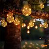 LED Solar Lichterkette, 10x Glühbirnen, Hanfseil, L 570 cm Bild 3