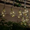 LED Solar Lichterkette, 10x Glühbirnen, Hanfseil, L 570 cm Bild 2