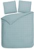 Heckett & Lane Mako-Satin Bettwäsche 135x200 Diamante Sphere blue eisblau Wende Karo uni Bild 3