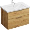 Burgbad EQIO Waschbecken mit Unterschrank 83 cm breit, Braun, Waschbecken Keramik Weiß Bild 2