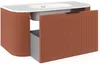 Vente-unique - LOMERI Waschbeckenmöbel Holz, Platte Rot - B 50 cm x H 45 cm x L 99 cm Bild 4