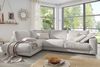 KAWOLA Sofa MADELINE Ecksofa Cord hellgrau Recamiere links 86 x 224 x 325 cm Bild 2