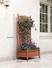 GarveeMore Blumenkasten 2 Stk Erhöhtes hochbeet mit Abflusslöchern und feststellbaren Rollen, Pflanzkasten aus Holz mit Rankgitter,75 x 66 x 156 cm für Garten,Balkon Bild 2