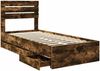 vidaXL Bettrahmen Geräucherte Eiche 90 x 190 cm Ingenieurs Holz 3411537 Bild 5