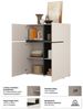 OTTO home Hochkommode Cross,Breite 119,5 cm, moderne grifflose Hochkommode mit 4 Türen, Hochschrank mit viel Stauraum, Einlegeböden verstellbar Bild 3