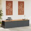 vidaXL Gartentruhe Schwarz 220x50x54 cm Poly Rattan Akazienholz 365958 Bild 2