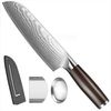 KingLux Damastmesser Damast Santokumesser aus Damaszener Stahl Küchenmesser Bild 4