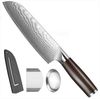 KingLux Damastmesser Damast Santokumesser aus Damaszener Stahl Küchenmesser Bild 5