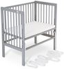 FabiMax Beistellbett Babybett Boxspring grau, 90 x 55 cm Liegefläche, aus Buchenholz, Stufenlos höhenverstellbar 40-73 cm, Holz-Lattenrost Bild 5