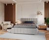 FDM Polsterbett Stauraumbett Bettgestell 90x200, 120x200, 140x200, 160x200, 180x200cm (MADE IN EU - mit hochwertigem Velours Bezug, Bettrahmen, Bett, Optional mit Matratze bestellbar, mit großen gepolsterten Kopfteil, mit Bettkasten zum aufklappen), Me... Bild 2