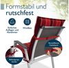 Beautissu Sitzauflage Premium Niedriglehner AuflageSun-NL, 100x50cm, RotGestreift, 8cm Dicke Gartenstuhlauflage mit Befestigung UV-Lichtechtheit 5 Bild 4