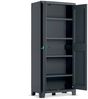 Dmora Gartenschrank Markham, Gartenmöbel, Mehrzweck-Gartenschrank, Container für Balkon oder Garage, Made in Italy, 80x44 h182 cm, Grau Bild 4