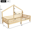 Kindereinzelbett 90×200 cm aus Kiefernholz mit Ablageregal, natur Bild 4