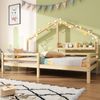 Kindereinzelbett 90×200 cm aus Kiefernholz mit Ablageregal, natur Bild 2
