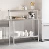 vidaXL Küchen-Arbeitstisch mit Aufsatzboard 110x55x120 cm Edelstahl 3208900 Bild 3