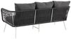 IDIMEX Gartenlounge-Set MYKONOS, Outdoor Dreisitzer Sofa mit Beistelltisch, Balkonmöbel Set weiß/grau Bild 4