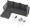 IDIMEX Gartenlounge-Set MYKONOS, Outdoor Dreisitzer Sofa mit Beistelltisch, Balkonmöbel Set weiß/grau Bild 3